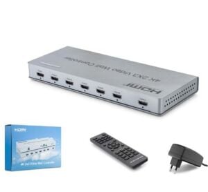 HADRON HDX1435 HDMI Video Wall Controller Kumandalı 4K 6 Ekran Gri