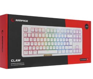 Rampage CLAW Beyaz RED SWITCH Mekanik Gaming Oyuncu Klavye Rainbow TKL