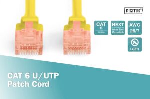 DIGITUS 3metre CAT6 Utp DK-1617-030/Y Sarı Patch Kablo (10'lu Paket)