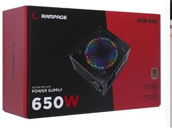 Rampage RGB-650 650W 80 Plus Bronze Aktif PFC 12cm RGB Fanlı Power Supply