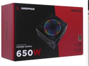 Rampage RGB-650 650W 80 Plus Bronze Aktif PFC 12cm RGB Fanlı Power Supply