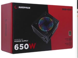 Rampage RGB-650 650W 80 Plus Bronze Aktif PFC 12cm RGB Fanlı Power Supply