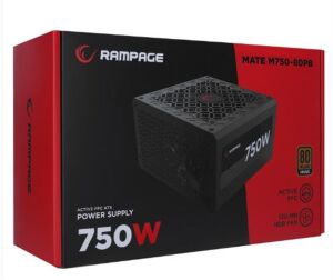Rampage MATE M750-80PB 750W 12cm Fan Full Modular 80 Plus Bronze Aktif PFC Siyah Power Supply