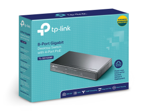 TP-LINK 8port 64w 4port PoE Gigabit Yönetilemez Switch TL-SG1008P