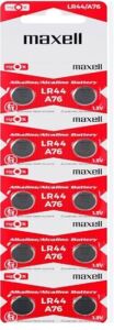 Maxell LR44 A76 AG13 Alkalin Düğme Pil 10'lu Paket