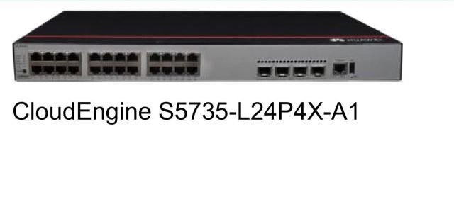 S5735-L24P4X-A1 24*10/100/1000BASE-T ports, 4*10GE SFP+ ports, PoE+, AC power