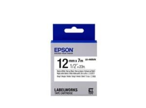 Epson LK-4WBVN  Vinil Beyaz Üzeri Siyah 12mm 7Metre Etiket