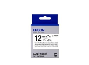 Epson LK-4WBVN  Vinil Beyaz Üzeri Siyah 12mm 7Metre Etiket