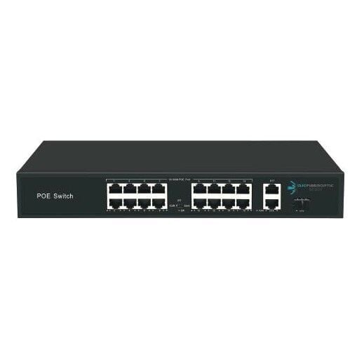 ODS 16port PoE 200w 1-SFP 10/100 Yönetilemez Switch 08ODS-16P2U1S-200