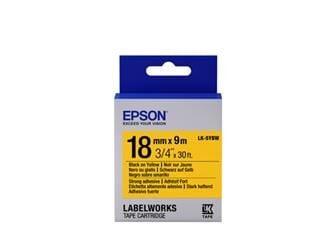 Epson LK-5YBW Güçlü Yapışkanlı Sarı Üzeri Siyah 18mm 9Metre Etiket