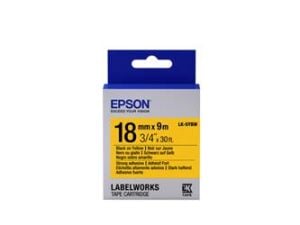Epson LK-5YBW Güçlü Yapışkanlı Sarı Üzeri Siyah 18mm 9Metre Etiket