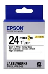 Epson LK-6WBVN Vinil Beyaz Üzeri Siyah 24mm 7Metre Etiket