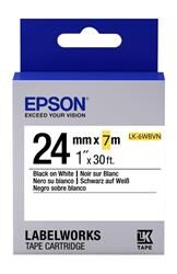 Epson LK-6WBVN Vinil Beyaz Üzeri Siyah 24mm 7Metre Etiket
