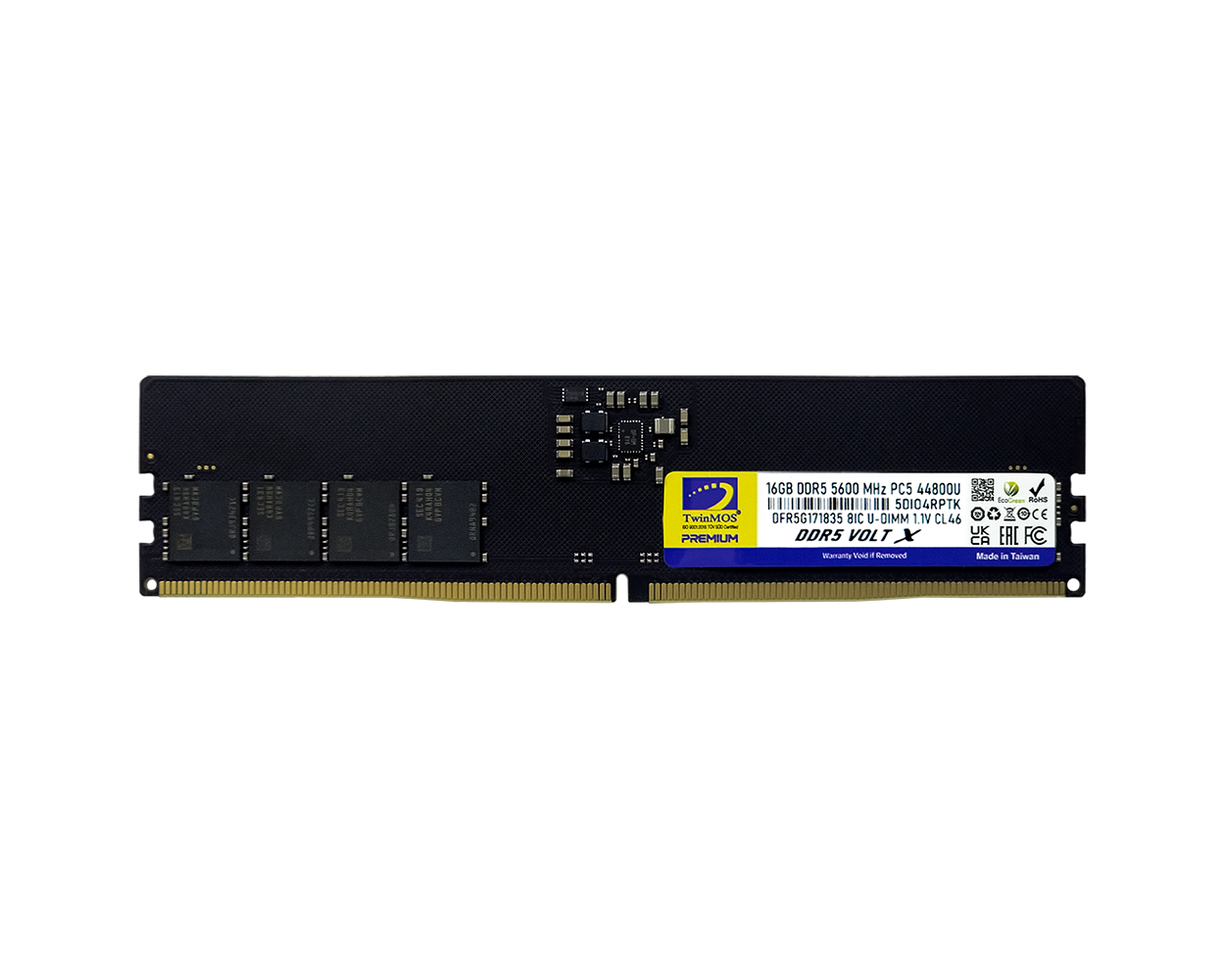 TWINMOS 16GB DDR5 5600MHZ PC RAM VALUE TMD516GB5600U46WO