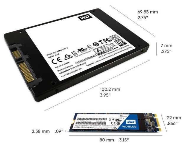 WDS250G2B0A 250GB Blue Sata3 550/525 Flash SSD