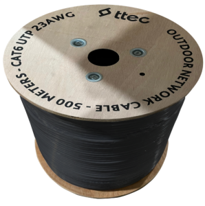 TTEC 500metre 23AWG Siyah CCA CAT6 KBL-CAT6-23CCA/OUT500S Dış Mekan Kablo