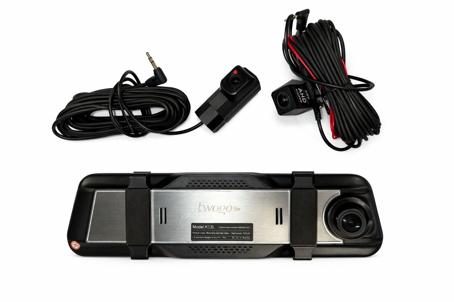 TWOGO GO-İQ7 11.26 Ayna Ekran Üç Kameralı Araç İçi Kamera (İK13L)