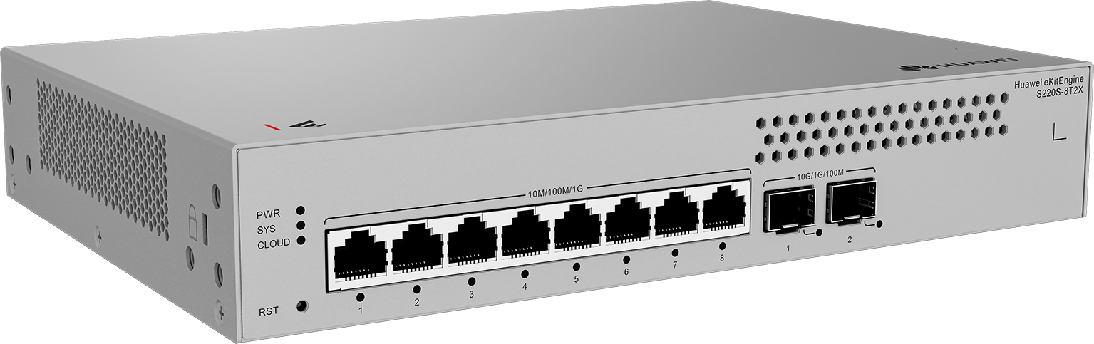 HUAWEI 8port 2-SFP Gigabit Layer2 Yönetilebilir Switch RackMount eKIT S220S-8T2X