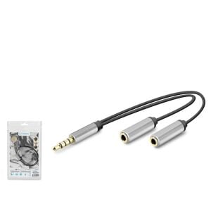 HADRON HDX1087 3.5 mm Kulaklık Mikrofon Ayırıcı Kablo 23 cm Siyah