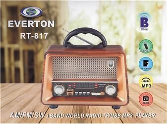 Everton Rt-817  Bluetooth Fm-Usb-Tf-Aux Şarjlı Nostaljik Radyo