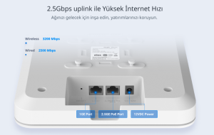 RUIJIE REYEE RG-RAP2260(G) AX1800 Dual Band Kurumsal Access Point PoE (Adaptör Yok)