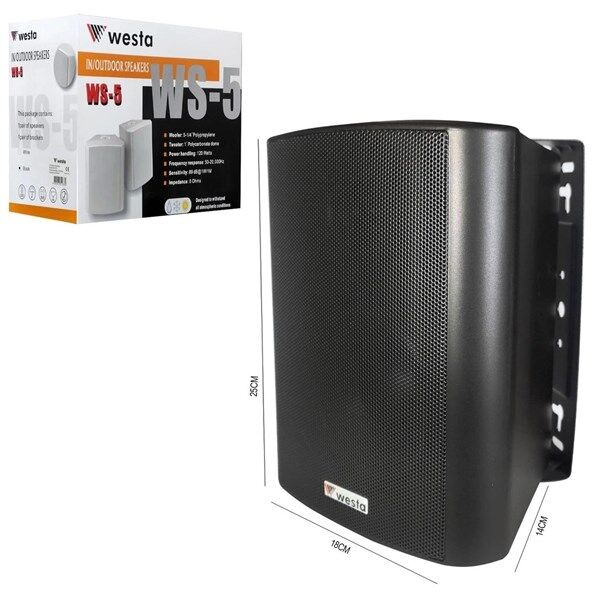 WESTA WS-5TB 5.25 125W Trafolu Siyah Hoparlör IP65