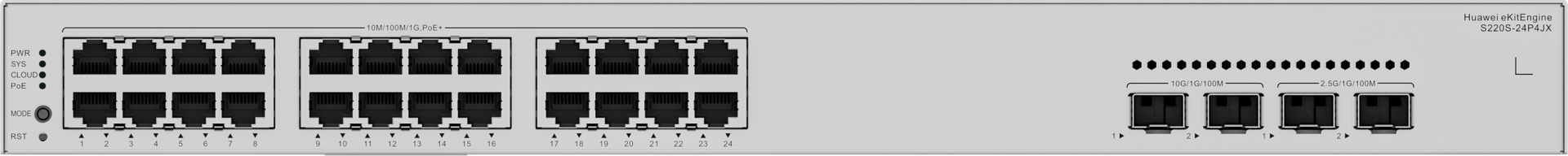 HUAWEI 24port POE+ 400w 2-SFP 2.5GE/2-SFP 10GE Gigabit Yönetilebilir Switch eKIT S220S-24P4JX