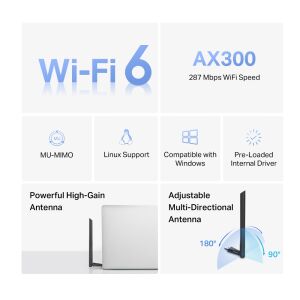 MERCUSYS MA14H WIFI6 AX300 Kablosuz USB Ağ Adaptörü