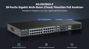 RUIJIE 24port PoE 370w 2-SFP Gigabit Yönetilebilir Switch RG-ES228GS-P