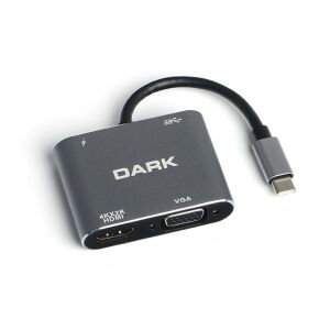 Hytech HY-USBC83 4K@30Hz Gri Metal 2xUSB3.0, 1xUSB