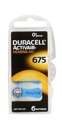 Duracell 675 Numara Düğme Kulaklık Pili İşitme Cihazı İçin 6'lı Paket