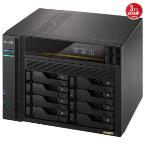 ASUSTOR 8diskli RYZEN V3C14-16GB DDR5 ECC RAM-2-10GbE Nas Server LOCKERSTOR 8 Gen3 AS6808T