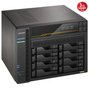 ASUSTOR 8diskli RYZEN V3C14-16GB DDR5 ECC RAM-2-10GbE Nas Server LOCKERSTOR 8 Gen3 AS6808T