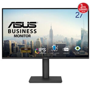 ASUS 27 IPS BE27AQ 5MS 75HZ HDMI-DP Multimedya Pivot Kurumsal Monitör 2560x1440 / 90LM03I1-B01171 Garanti Süresi : 36 Ay