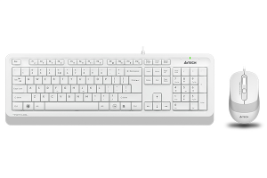 A4 TECH F1010 Kablolu USB Q Trk Beyaz Klavye - Mouse Set