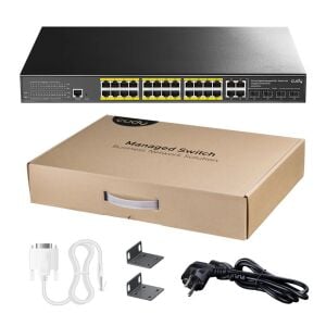 CUDY 24port PoE 300w 4-SFP 4-Uplink Gigabit Yönetilebilir Switch GS2028PS4-300W