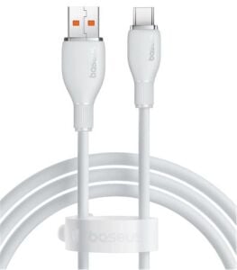 Baseus P10355703221-00 Pudding Hızlı Şarj Özellikli USB Type-C 100W Kablo 1.2M Beyaz