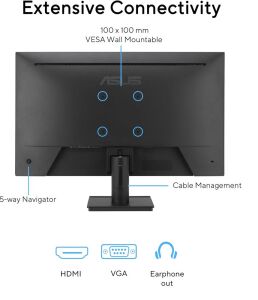 Asus 27 VA279HG IPS 1920x1080 1ms 120Hz 300cd VESA 3YIL Monitör