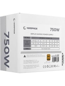 RAMPAGE 750W 80+ BRONZE MATE M750-80PB TAM MODULER POWER SUPPLY Beyaz