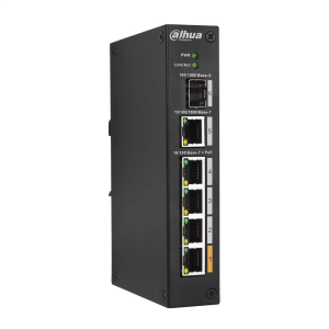 DAHUA 4port PoE 60w 1-SFP 10/100 Yönetilemez Endüstriyel Switch PFS3106-4ET-60