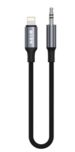 S-link Armor ML-01 1.2m Lightning to M AUX Örgülü Metal Başlıklı Siyah Ses Kablosu