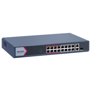 HIKVISION 16port PoE 130w 1-SFP 10/100 Yönetilebilir Switch DS-3E1318P-EI/M