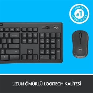 LOGITECH MK295 Kablosuz Q Trk Siyah Klavye - Mouse Set (920-009804)