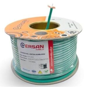 Ersan RG 6-U6 Cu - Cu Class B PVC 100 Metre Yeşil Uydu Kablosu