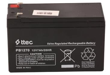 Ttec 12V 7AH-20HR Base Bakımsız Kuru Akü Alarm-Siren için Ups Uygun Değil 1,75 Kg