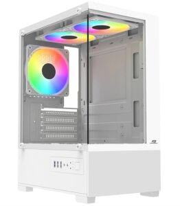 PowerBoost PB-M5001W 500w 3-12cm Rainbow Fanlı USB 3.0 Seaview M-ATX Gaming Beyaz Kasa