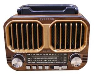 Everton RT-679  Bluetooth-USB-SD-FM Şarjlı Solarlı  Nostaljik Radyo