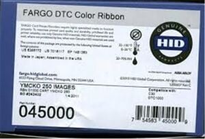 Fargo 045030 DTC1250e YMCKO Renkli Ribbon Tek Yüze 300 Renkli Baskı