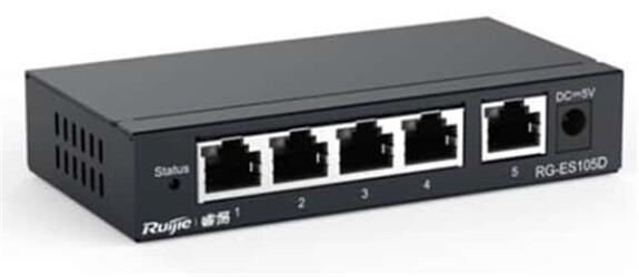 Ruijie-Reyee RG-ES105D 5-Port 10-100 Mbps Switch Metal Kasa