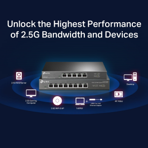 TP-LINK 8port 2.5GbE Yönetilemez Switch TL-SG108-M2